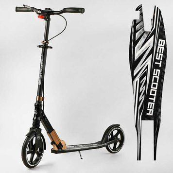 Самокат двоколісний з амортизатором та ручним гальмом "Best Scooter" (14268) колеса поліуретанові 113217 фото