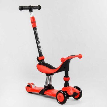 Самокат-велобег трехколесный 3в1 (BS-71899) Best Scooter, 3 колеса PU со светом, сидение, амортизаторы, родительская ручка 104499 фото