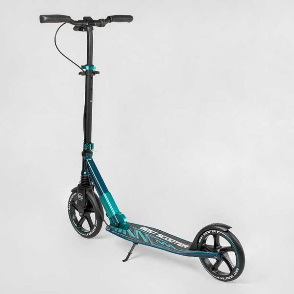 Самокат двоколісний з амортизатором та ручним гальмом "Best Scooter" (43685) колеса поліуретанові 113199 фото