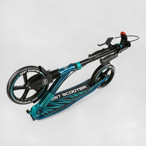 Самокат двоколісний з амортизатором та ручним гальмом "Best Scooter" (43685) колеса поліуретанові 113199 фото