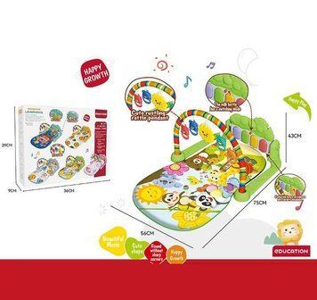 Килимок 368-82 G (24) піаніно, мелодії, підсвічування, 5 підвісок, брязкальця, в коробці 175873 фото