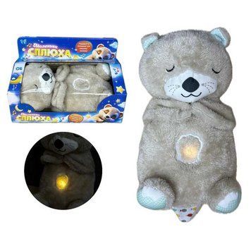 Плюшевая игрушка Дышащая выдра 94692 / 17059 (50) "WToys", ночник, подсветка, дыхание, звуки сердцебиения, "белый шум", колыбельные мелодии, в коробке 163087 фото