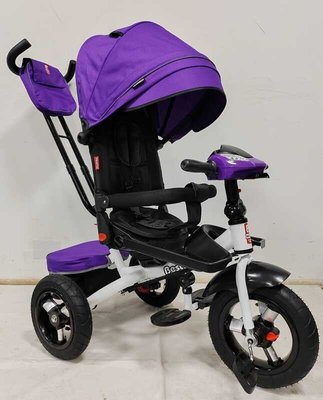 Детский велосипед с родительской ручкой (6088 F – 810-25) Best Trike, фара музыкальная с USB, Bluetooth надувные колеса, пульт включения света и звука 150257 фото
