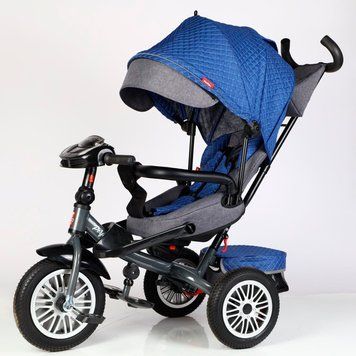 Велосипед триколісний з поворотним сидінням BestTrike "Perfetto" 8066/608-70 колеса гумові, кошик, фара музична, USB, Bluetooth 169851 фото