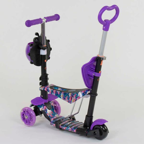Самокат с родительской ручкой 5в1 (19870) Best Scooter, PU колеса светятся 74073 фото