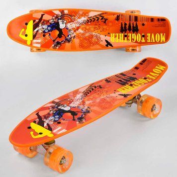 Пенні борд дитячий з колесами що світяться (Р 13222) Best Board, дошка 55см, колеса PU, d 6см 74537 фото
