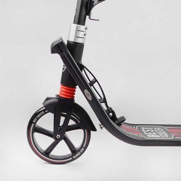 Самокат двоколісний з ручним гальмом та амортизаторами "Best Scooter" (L-21044) фара, колеса PU 200мм 114434 фото