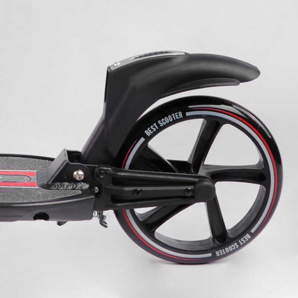 Самокат двухколесный с ручным тормозом и амортизаторами Best Scooter (L-21044) фара, колеса PU 200мм 114434 фото