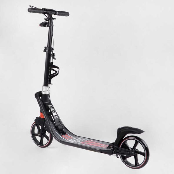 Самокат двухколесный с ручным тормозом и амортизаторами Best Scooter (L-21044) фара, колеса PU 200мм 114434 фото