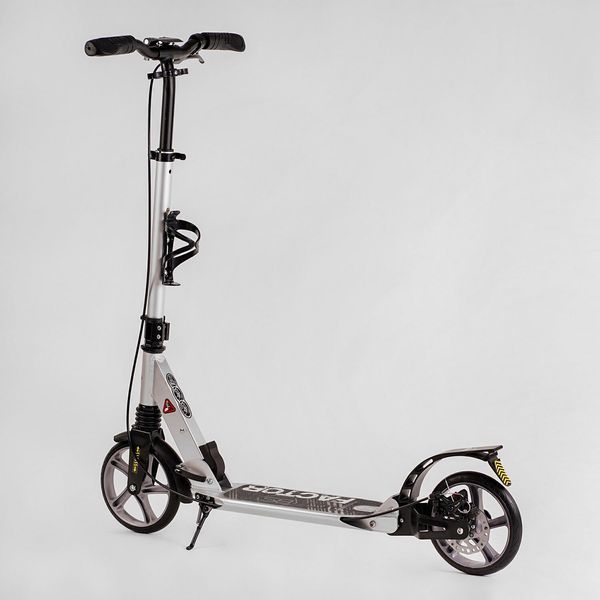 Самокат з ручним дисковим гальмом та 2 амортизатори Best Scooter (BS-81766) колеса PU діаметр - 200мм, підсклянник 118488 фото