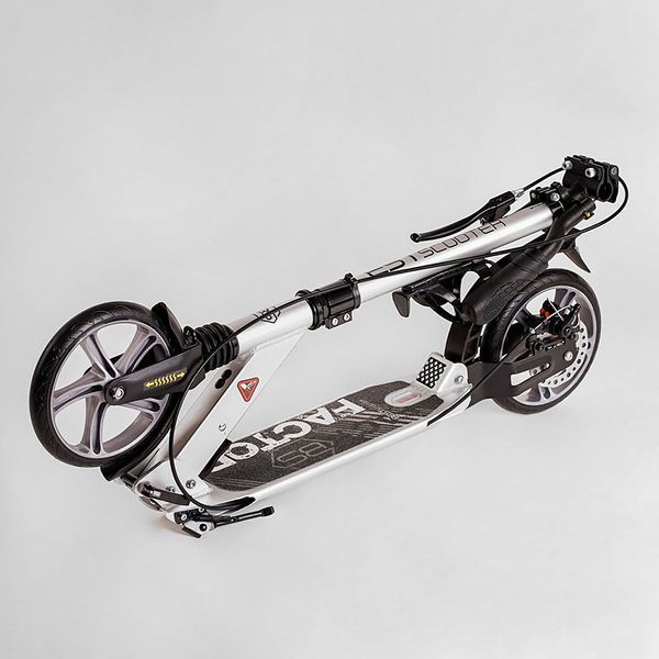 Самокат з ручним дисковим гальмом та 2 амортизатори Best Scooter (BS-81766) колеса PU діаметр - 200мм, підсклянник 118488 фото