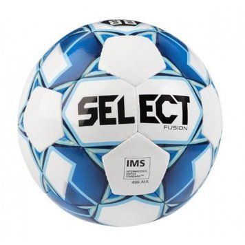 М&rsquo;яч футбольний SELECT Fusion IMS (012) біл/голубий, 3 085500 фото