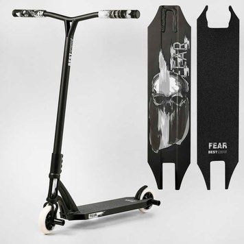 Самокат трюковый с полиуретановыми колесами 115мм (МТ-30377) Best Scooter "FEAR" SCS-система, ПЕГИ алюминиевый диск и дека 112899 фото