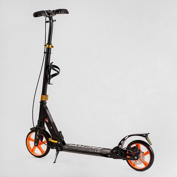 Самокат з ручним дисковим гальмом та 2 амортизатори Best Scooter (BS-98033) колеса PU діаметр - 200мм, підсклянник 118489 фото