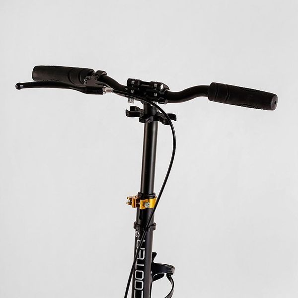 Самокат з ручним дисковим гальмом та 2 амортизатори Best Scooter (BS-98033) колеса PU діаметр - 200мм, підсклянник 118489 фото