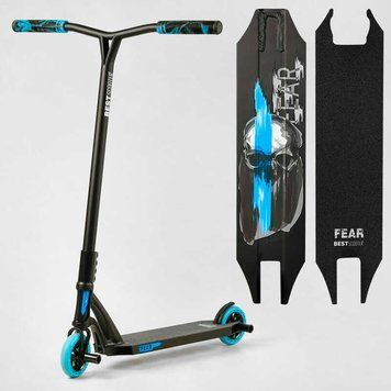 Самокат трюковый с полиуретановыми колесами 115мм (МТ-40488) Best Scooter "FEAR" SCS-система, ПЕГИ алюминиевый диск и дека 112900 фото