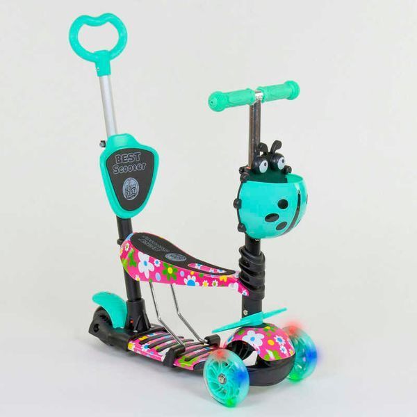 Трехколесный самокат 5в1 Best Scooter (43702) PU колеса, колеса светятся, в коробке 84219 фото