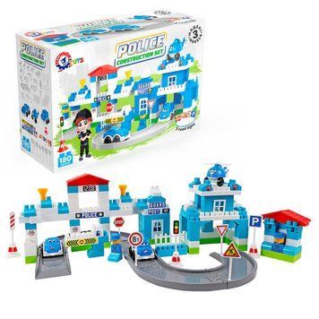 "Конструктор" Технок 8447 (15) "Technok Toys" відділок поліції, 180 деталей, патрульна машина, мінівен, вертоліт, в коробці 134120 фото