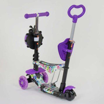 Самокат с сидением 5в1 68995 Best Scooter, PU колеса светятся 84216 фото