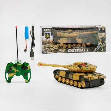 Танк на радіокеруванні "Оплот" башня крутиться (72942) масштаб 1:18, підсвічування, звуки, акум. 3,7V D 136450 фото