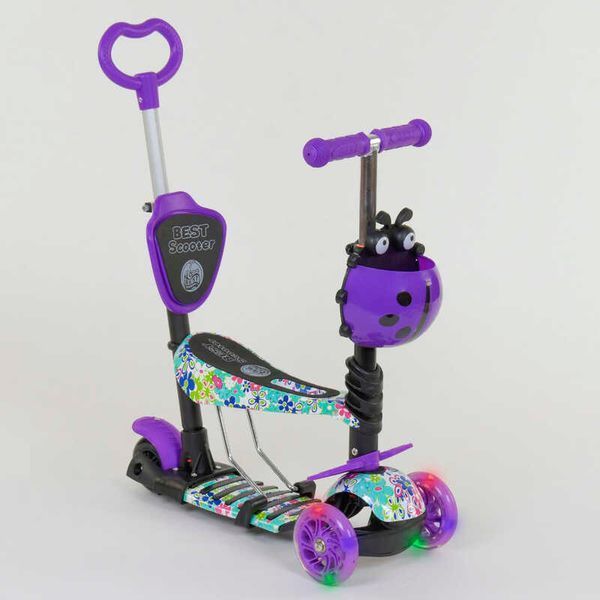 Самокат с сидением 5в1 68995 Best Scooter, PU колеса светятся 84216 фото