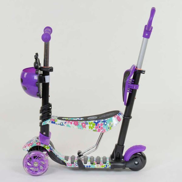 Самокат с сидением 5в1 68995 Best Scooter, PU колеса светятся 84216 фото