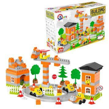 Конструктор 9994 (3) "Technok Toys", 170 элементов, дорожные знаки, ограждение, трасса, деревья, наклейки, инструкция, в коробке 158872 фото