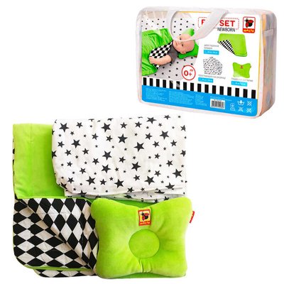 Набор МС110512-08 "Bed Set Newborn" зеленый: подушка, одеяло, простыня. Текстильный набор (1) "Массик" 145328 фото