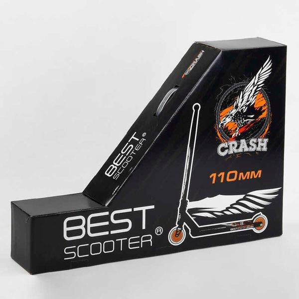 Самокат трюковый 37890 Best Scooter "CRASH" HIC-система, ПЕГИ, алюминиевый диск и дека, колёса 110мм PU, ширина руля - 57 см, в коробке 102312 фото