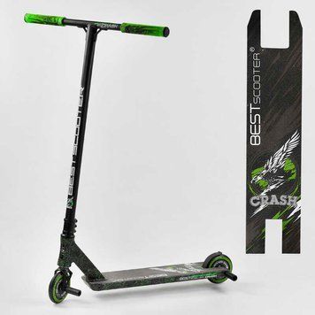 Самокат трюковый 41747 Best Scooter "CRASH" HIC-система, ПЕГИ, алюминиевый диск и дека, колёса 110мм PU, ширина руля - 57 см, в коробке 102313 фото