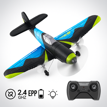 Літак на радіокеруванні з підсвічуванням (4 D-G 8) акумулятор 3.7V, USB-кабель, шасі, запасні лопаті, пульт 2.4 GHz 180074 фото