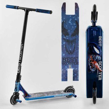 Самокат трюковый 44374 Best Scooter "SIMBIOTE" HIC-система, ПЕГИ, алюминиевый диск и дека, колёса 120мм PU, ширина руля - 57 см, в коробке 102310 фото