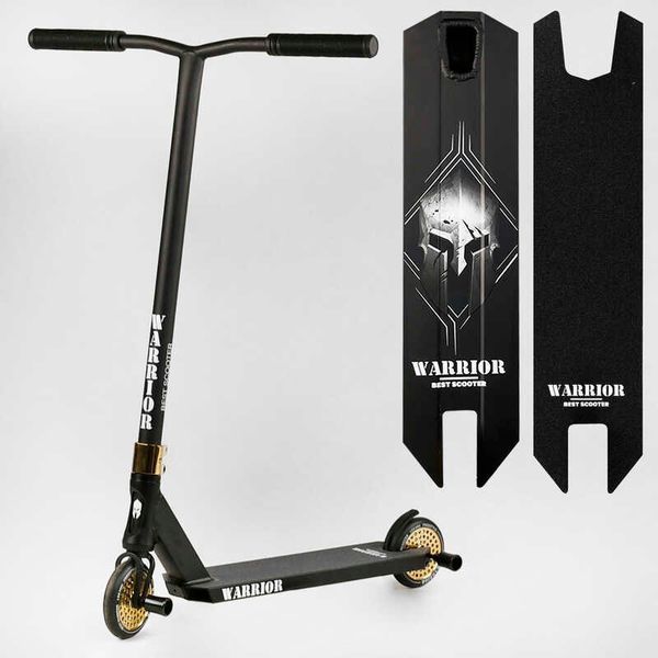 Самокат трюковый Т-50615 Best Scooter "Warrior", HIC-система, ПЕГИ, алюминиевый диск и дека, колёса PU, d=120мм, ширина руля 58 см 112766 фото