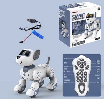 Собачка на радиоуправлении (BG 1533) "Smart stunt dog", свет, звук, сенсорное управление, в коробке 129358 фото
