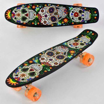 Скейт Пенни борд Р 15909 Best Board, доска=55см, колёса PU, СВЕТЯТСЯ, d=6см 74536 фото