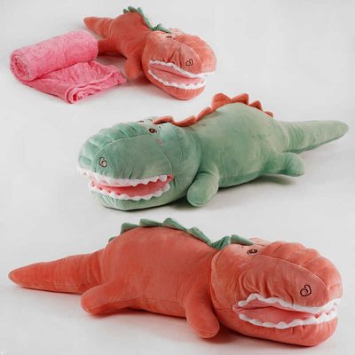 М'яка іграшка М 13946 (50) "Динозаврик", 2 кольори, розмір одеяла 178х100см, висота іграшки 15см 122091 фото