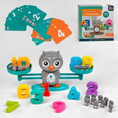 Розвиваюча дитяча Гра-балансир Сова (30299) “4FUN Game Club” 53 елементи, 3 рівні гри, 30 карток, цифри від 1 до 10 108067 фото