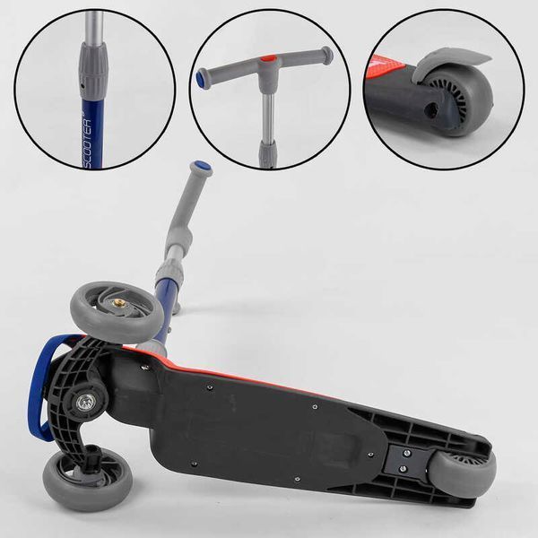 Самокат трехколесный с светящимися колесами (F-44077) Best Scooter складной алюминиевый руль 102031 фото