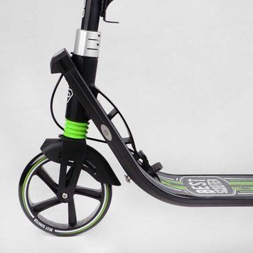 Самокат двоколісний з ручним гальмом та амортизаторами "Best Scooter" (L-22066) фара, колеса PU 200мм 114435 фото