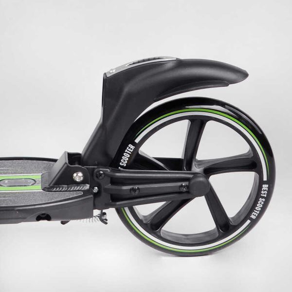 Самокат двоколісний з ручним гальмом та амортизаторами "Best Scooter" (L-22066) фара, колеса PU 200мм 114435 фото