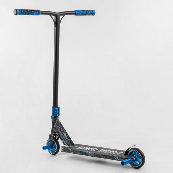 Самокат трюковий Best Scooter BS-77566 HIC-система, ПЕГИ, алюмінієвий диск та дека з ПРИНТОМ, колеса PU, d = 110мм, ширина керма - 60 см, в коробці 105679 фото