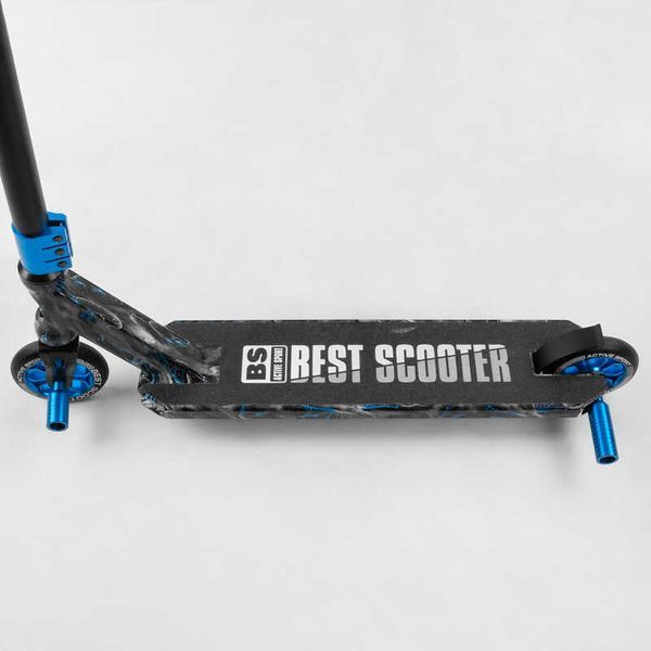 Самокат трюковий Best Scooter BS-77566 HIC-система, ПЕГИ, алюмінієвий диск та дека з ПРИНТОМ, колеса PU, d = 110мм, ширина керма - 60 см, в коробці 105679 фото
