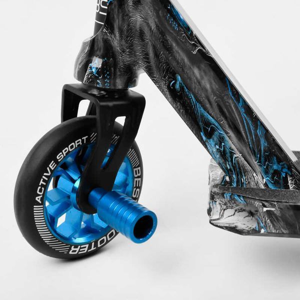 Самокат трюковий Best Scooter BS-77566 HIC-система, ПЕГИ, алюмінієвий диск та дека з ПРИНТОМ, колеса PU, d = 110мм, ширина керма - 60 см, в коробці 105679 фото