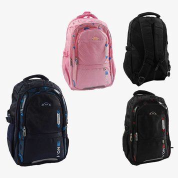 Рюкзак C 72845 (50) 3 кольори, розміри: 30х15х47 см, 3 відділення, 3 кишені, на блискавці, в пакеті, ВИДАЄТЬСЯ ТІЛЬКИ МІКС ВИДІВ 176693 фото