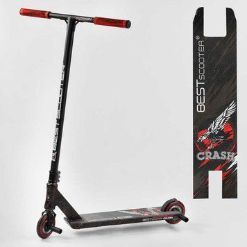 Самокат трюковый 67839 Best Scooter "CRASH" HIC-система, ПЕГИ, алюминиевый диск и дека, колёса 110мм PU, ширина руля - 57 см, в коробке 102311 фото