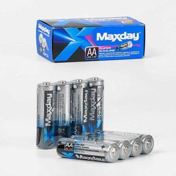 Батарейки &ldquo;Maxday&rdquo; C 56962 (24) Alcaline, пальчикові, АА 1,5V ЦІНА ЗА 40 ШТ. У БЛОЦІ 126546 фото