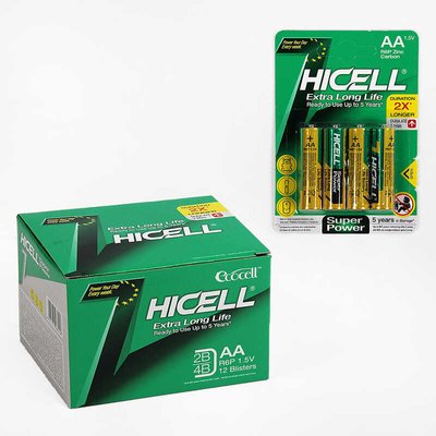 Батарейки "Hicell" C 66690 (30) пальчиковые, АА 1,5V, ЦЕНА ЗА 48 ШТУК В БЛОКЕ 156963 фото