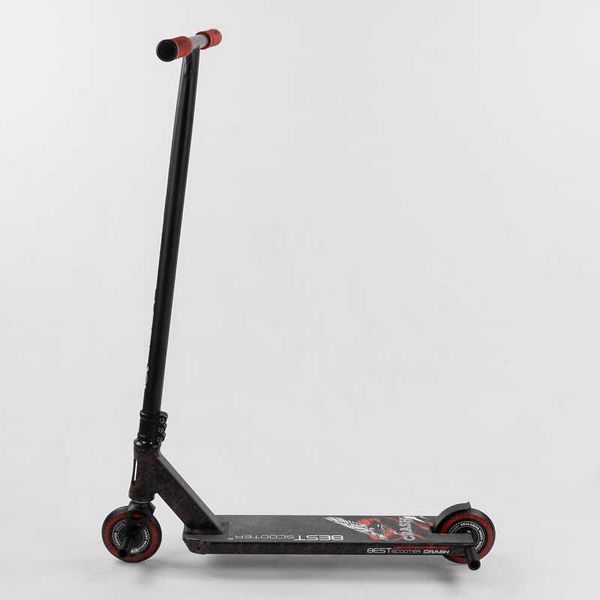 Самокат трюковий 67839 Best Scooter "CRASH" HIC-система, ПЕГИ, алюмінієвий диск і дека, колеса 110 мм PU, ширина керма - 57 см, в коробці 102311 фото