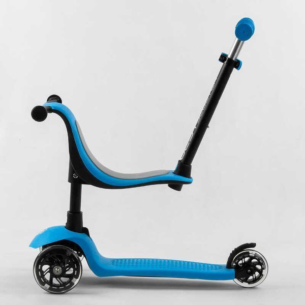 Самокат трехколесный с сидением и родительской ручкой Best Scooter (PL-422) колеса PU со светом 106697 фото