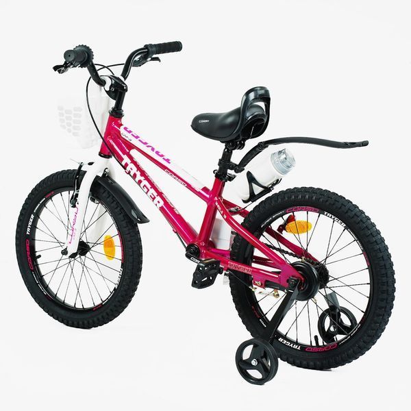 Дитячий двоколісний велосипед Corso Tayger 18&Prime; з алюмінієвою рамою, ручним гальмом, боковими колесами та дзвоником (TG-21702) 153901 фото